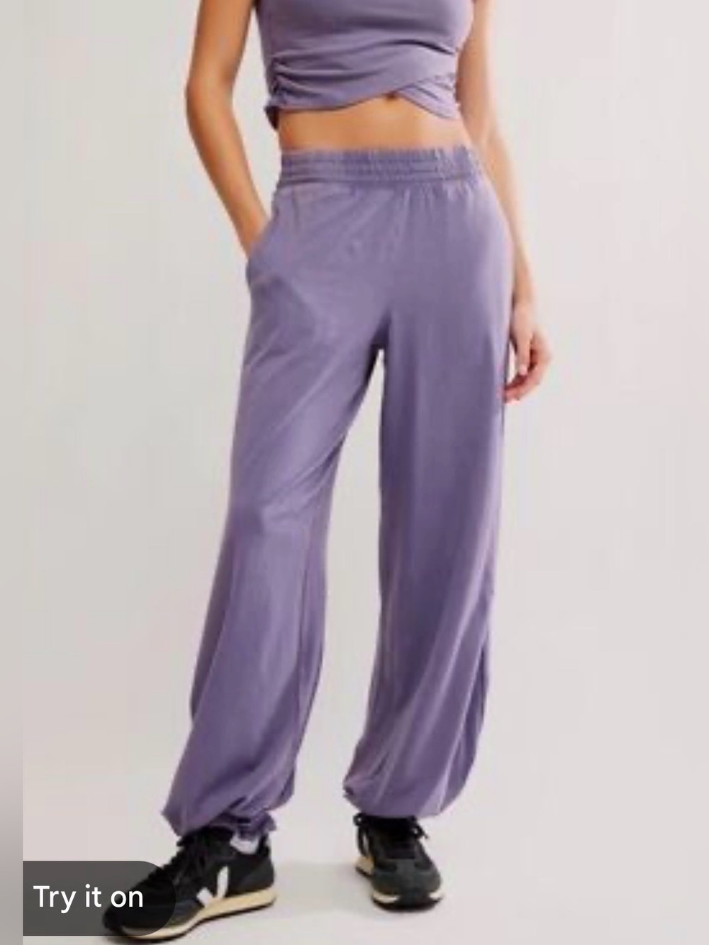 Free People Lavender hot shot crossover pants